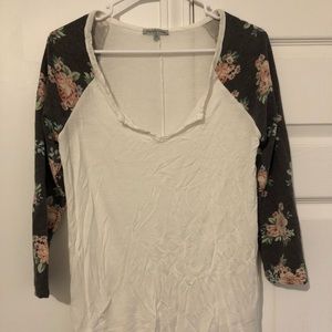 Charlotte Russe floral baseball tee